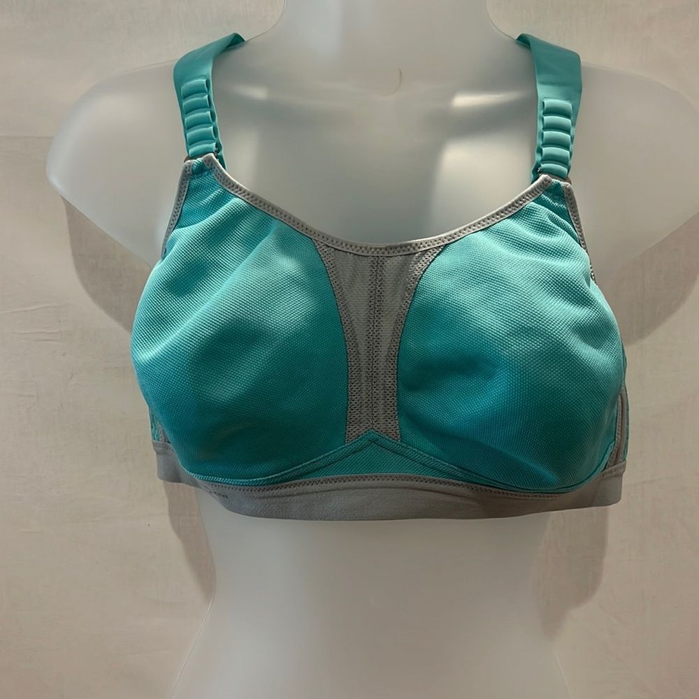 Anita active wear sports bra 38B Seafoam green/grey DYNAMIX STAR-Racerback #5537